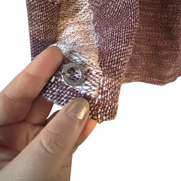 Taupe & Plum Marled Knit Cowl Neck Sweater Calvin Klein Cozy Layering - Picture 5 of 6